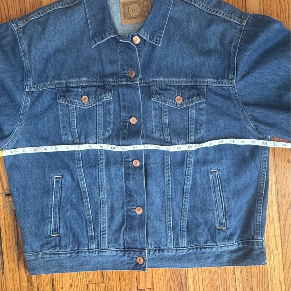 GAP Oversized Balloon Sleeve Blue Jean Jacket - Picture 8 of 12